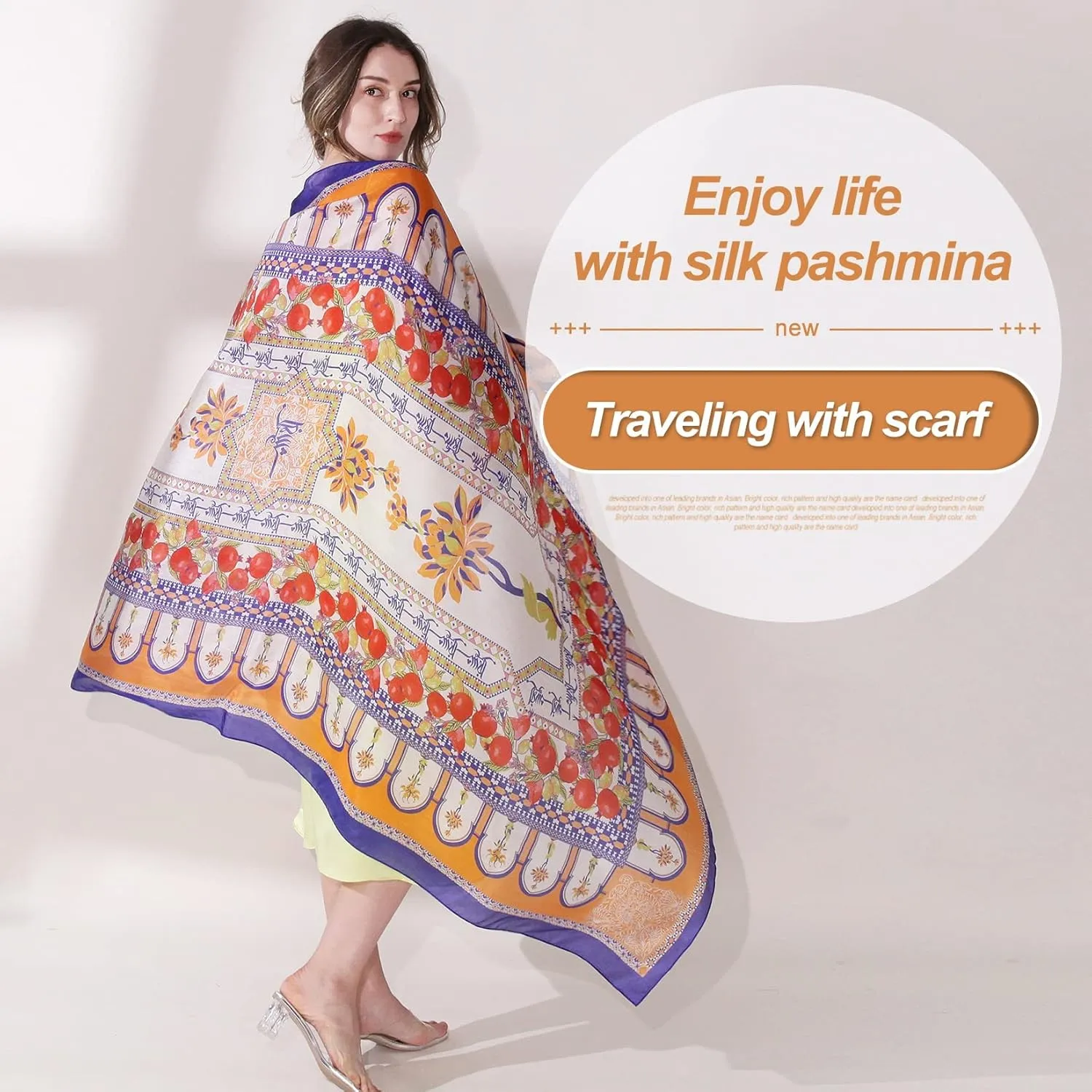 Xinmurffy Mulberry Silk Winter Travel Scarf for Women Lightweight Bandana Large Pashmina Shawls and Wraps for Evening Dresses