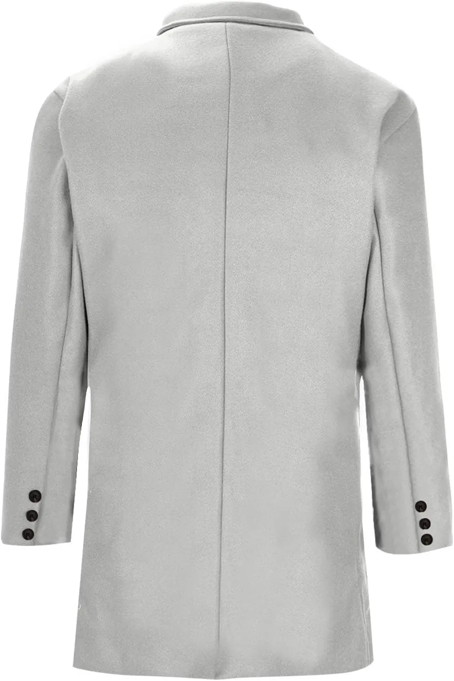 XUNRYAN Mens Double Breasted Trench Coat Notch Lapel Peacoat Mid Long Winter Classic Overcoat Fall Fashion Outerwear Pockets