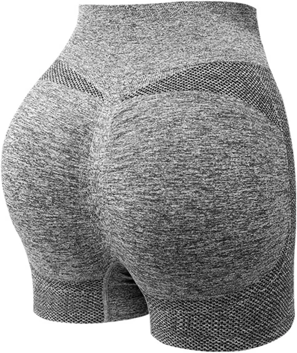 Yoga Shorts for Women Tummy Control High Waisted Elastic Athletic Booty Shorts Gym Sports Slim Solid Workout Shorts