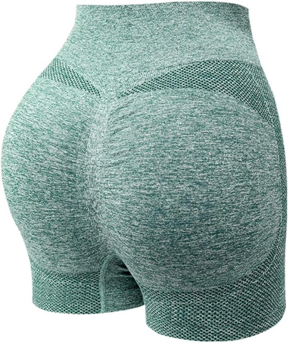 Yoga Shorts for Women Tummy Control High Waisted Elastic Athletic Booty Shorts Gym Sports Slim Solid Workout Shorts