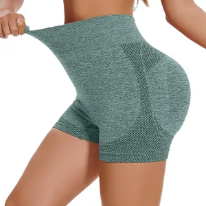 Yoga Shorts for Women Tummy Control High Waisted Elastic Athletic Booty Shorts Gym Sports Slim Solid Workout Shorts