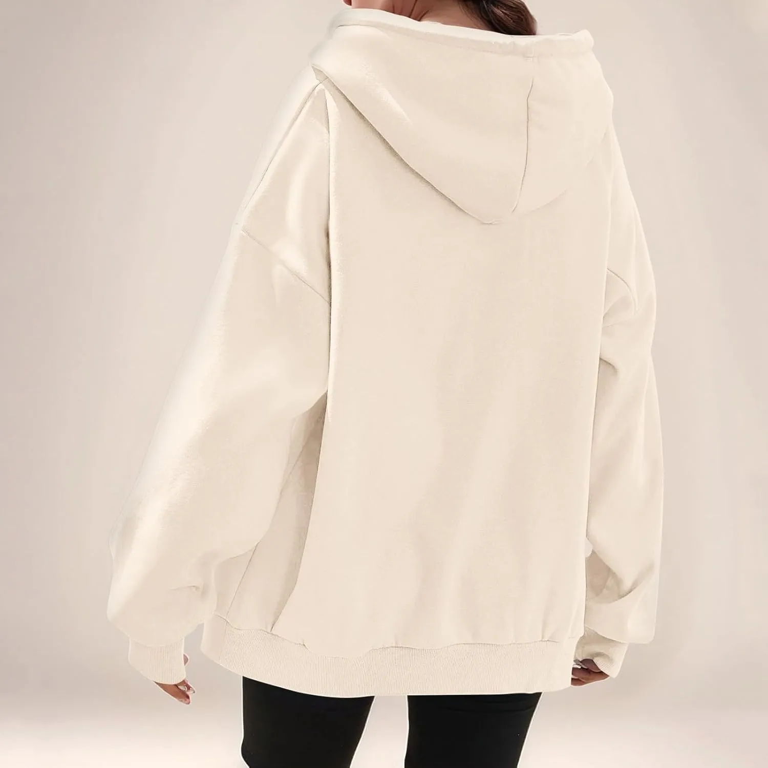 Zip Up Hoodie Women Oversized Hooded Zip Up Sweatshirt Ladies Fleece Cute Sweatshirts Sweaters Long Sleeve Sweat Shirts